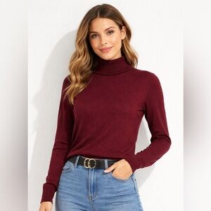 Love University Burgundy Turtleneck Sweater XL NWT